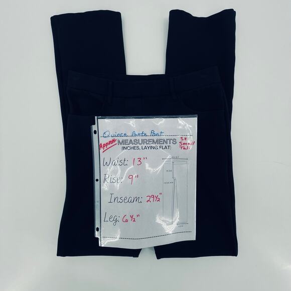 Quince Women's Ponte Pant, Ultra Stretch, Straight Leg, Dark Navy, Sz Small Tall - Picture 5 of 5